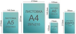 размеры листовок